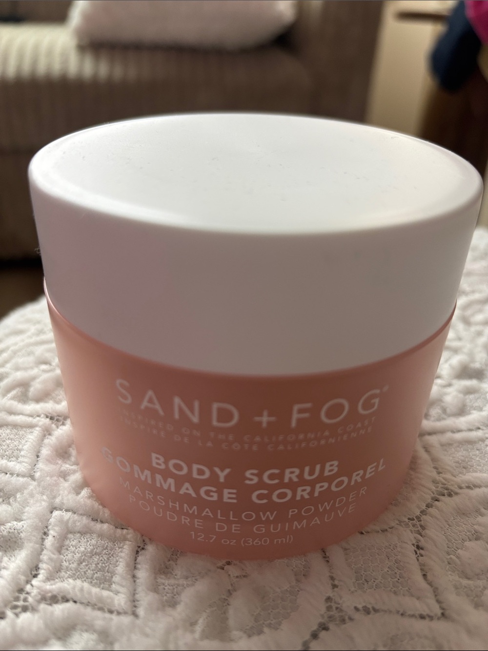 Sand + Fog Marshmallow Powder Body Scrub — Soft Pink